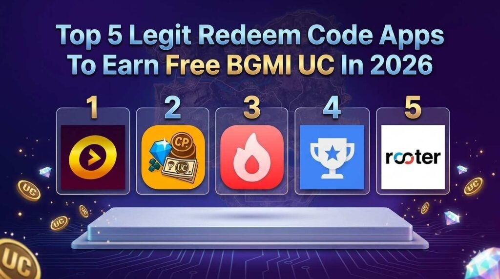 Top 5 Legit Redeem Code Apps To Earn Free BGMI UC In 2026 Top 5 Legit Redeem Code Apps To Earn Free BGMI UC In 2026